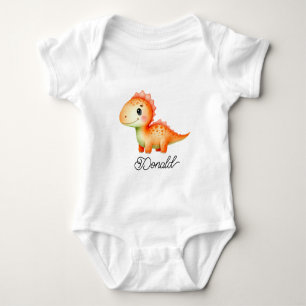 Colorful Little Dinosaur Baby Bodysuit
