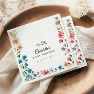 Colorful Little Wildflower Floral Baby Shower Napkin