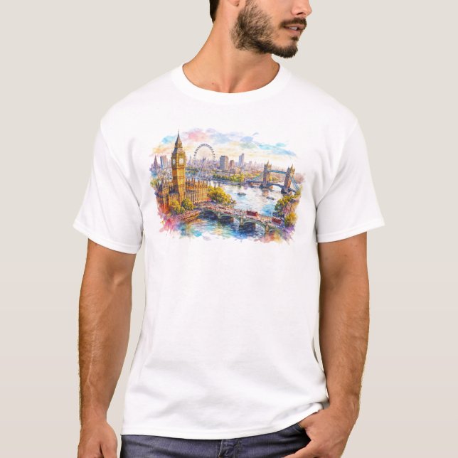 Colorful London cityscape T-Shirt (Front)