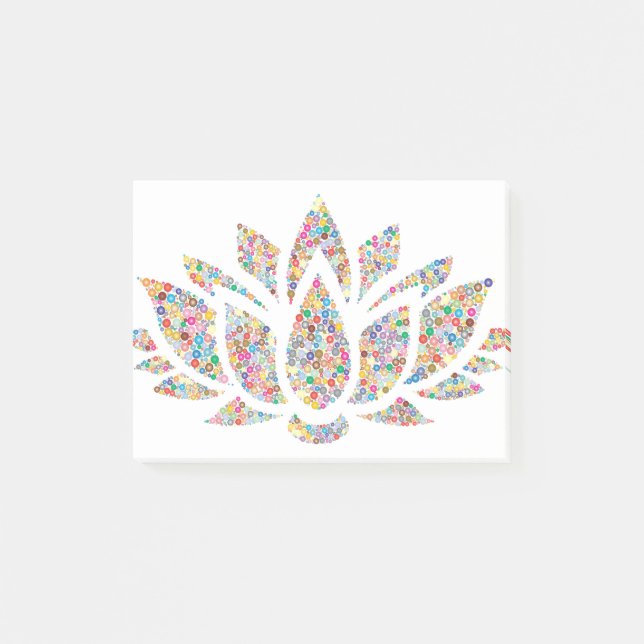 Colorful Lotus Flower Post-it Notes (Front)