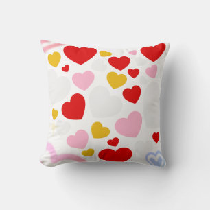 Colorful Love Heart Pattern Design pillows 