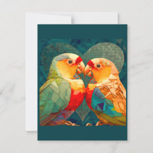 COLORFUL LOVEBIRD, CUTE LOVE BIRD CARD