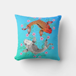 Colorful Luck Asian Carps  Cushion