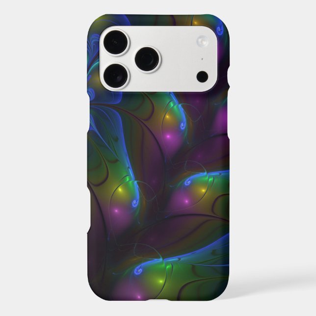 Colorful Luminous Abstract Modern Trippy Fractal (Back)