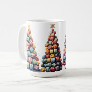COLORFUL MACARON HOLIDAY CHRISTMAS TREES COFFEE MUG