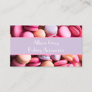 colorful macarons background bakery business card