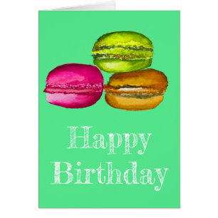 Colorful Macarons watercolor art funky