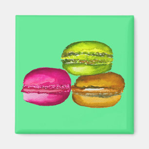 Colorful Macarons watercolor art funky Magnet
