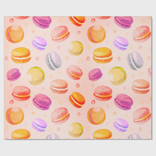 Colorful Macarons watercolor pattern paper