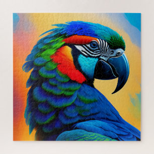 Colorful Macaw Parrot Bird Painting Jigsaw Puzzle