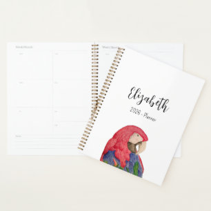 Colorful Macaw Tropical Parrot Illustration Planner