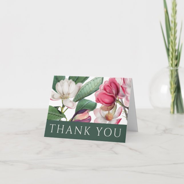 Colorful Magnolias Botanical Garden Thank You Card (Front)
