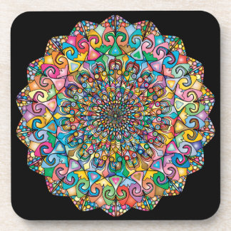 Colorful Mandala Art Beverage Coaster