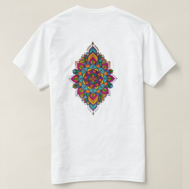 Colorful Mandala Back Print T-Shirt (Design Back)