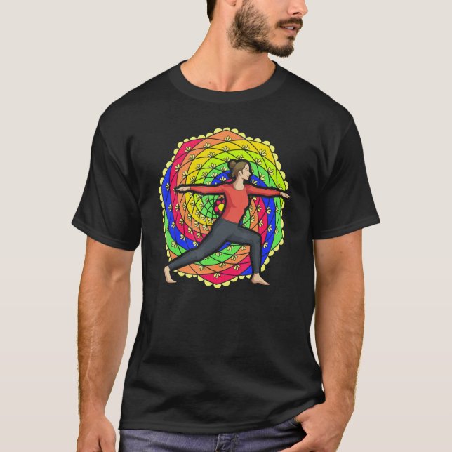 Colorful Mandala Yogi Meditation Namaste Buddhist  T-Shirt (Front)