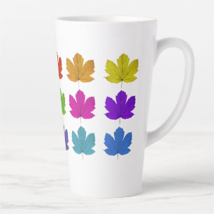 Colorful maple leaves latte mug