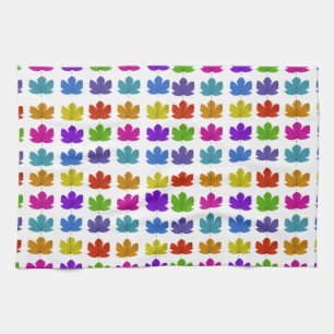 Colorful maple leaves tea towel