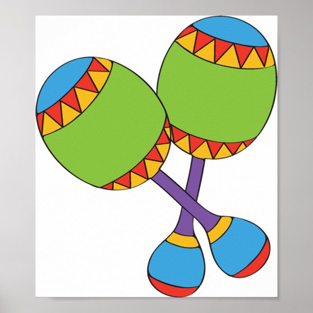 Colorful Maracas Fiesta Music Poster (Front)
