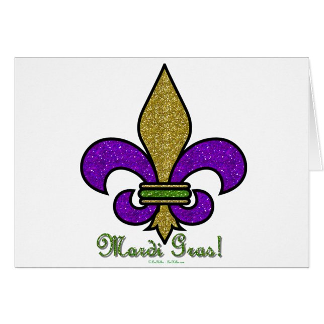 Colorful Mardi Gras Fleur De Lis (Front Horizontal)