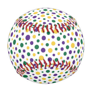 Colorful Mardi Gras polka dot Baseball