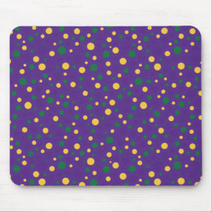 Colorful Mardi Gras polka dot Mouse Pad