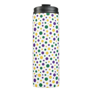 Colorful Mardi Gras polka dot Thermal Tumbler