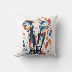 Colorful Matisse Inspired Elephant Design Cushion