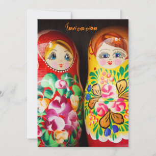 Colorful Matryoshka Dolls Invitation