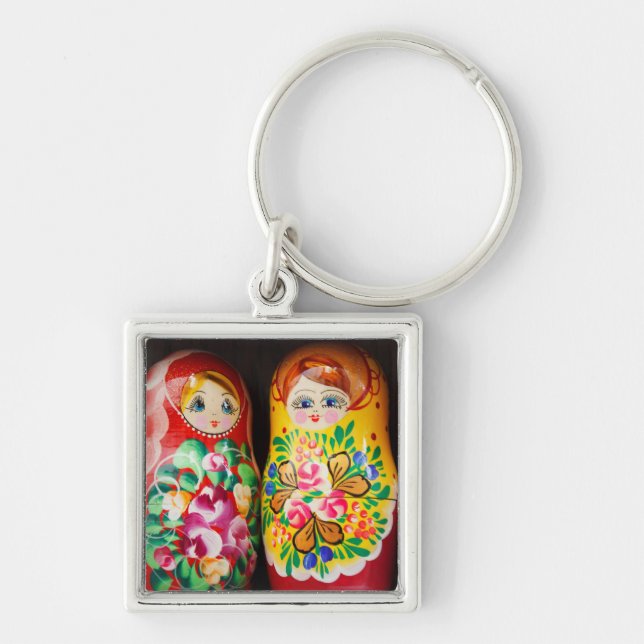 Colorful Matryoshka Dolls Key Ring (Front)