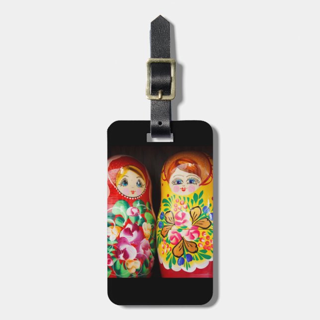 Colorful Matryoshka Dolls Luggage Tag (Front Vertical)