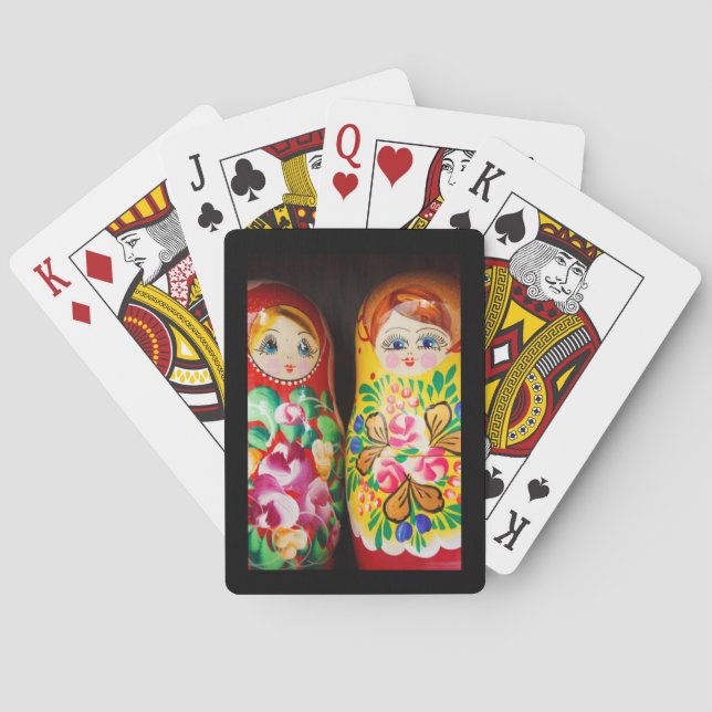 Colorful Matryoshka Dolls Playing Cards (Back)