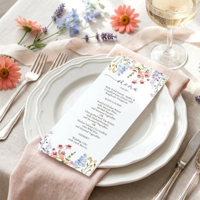 Colorful Meadow Wildflower Wedding Menu (Creator Uploaded)