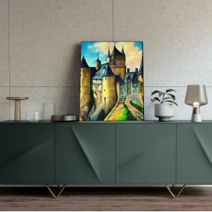 Colorful Medieval Castle Poster