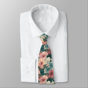 Colorful Mens Fashion Tropical Flower Tie
