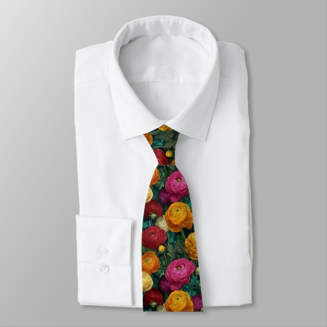 Colorful Menswear Ties Ranunculus (Tied)