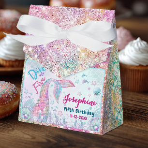 Colorful Mermaid custom birthday custom tent Favour Box