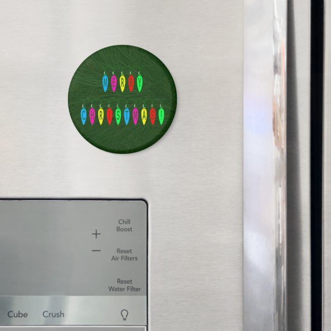 Colorful Merry Christmas Lights Font Magnet (In Situ (Fridge))