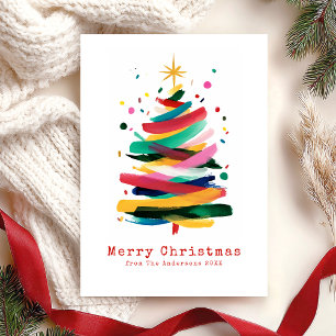 Colorful Merry Christmas Modern  Holiday Card
