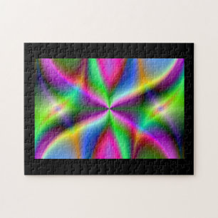 Colorful Metallic Fractal Luster  Jigsaw Puzzle