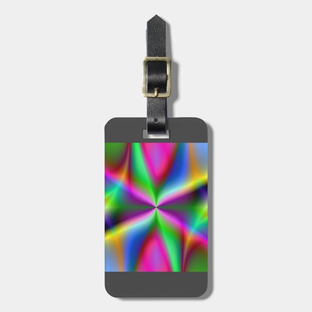 Colorful Metallic Fractal Luster  Luggage Tag (Front Vertical)