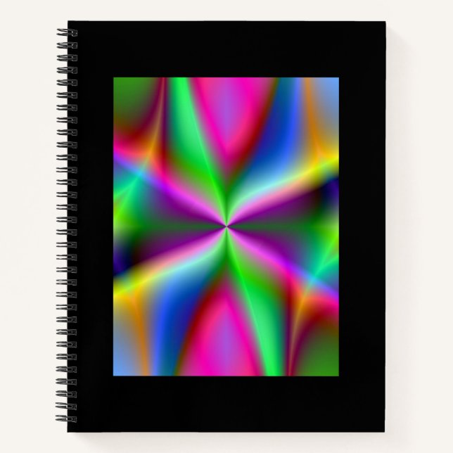 Colorful Metallic Fractal Luster  Notebook (Front)