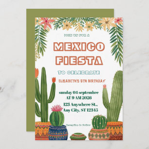 Colorful Mexican Fiesta Birthday  Invitation