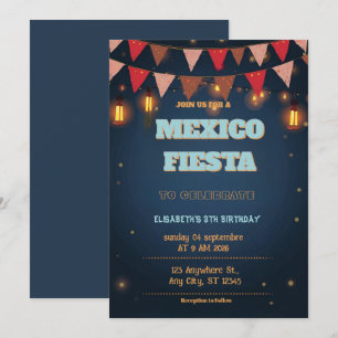 Colorful Mexican Fiesta Birthday  Invitation