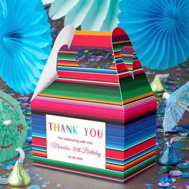 Colorful Mexican Fiesta Serape Thank you  Favour Box (Party)