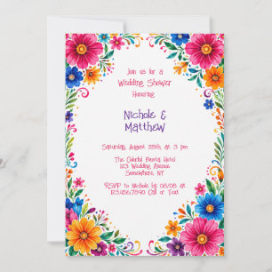 Colorful Mexican Floral Wedding Shower Invitation
