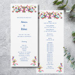 COLORFUL MEXICAN OTOMI PROGRAM<br><div class="desc">Guide your guests through the ceremony with this wedding program that incorporate tile inspired colourful Mexican otomi flowers and birds,  offering a glimpse into the flow of your special day</div>