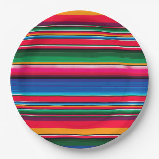 Colorful Mexican Serape Decor Party Paper Plate