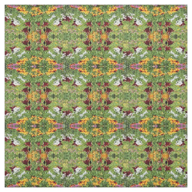 Colorful Mid Summer Gardens geo 1 Fabric (Swatch)