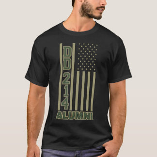 COLORFUL MILITARY ALUMNI Army DD214 Green and Tan T-Shirt