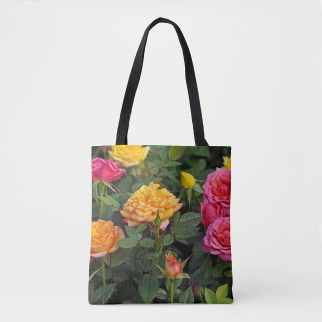 Colorful miniature roses tote bag (Front)